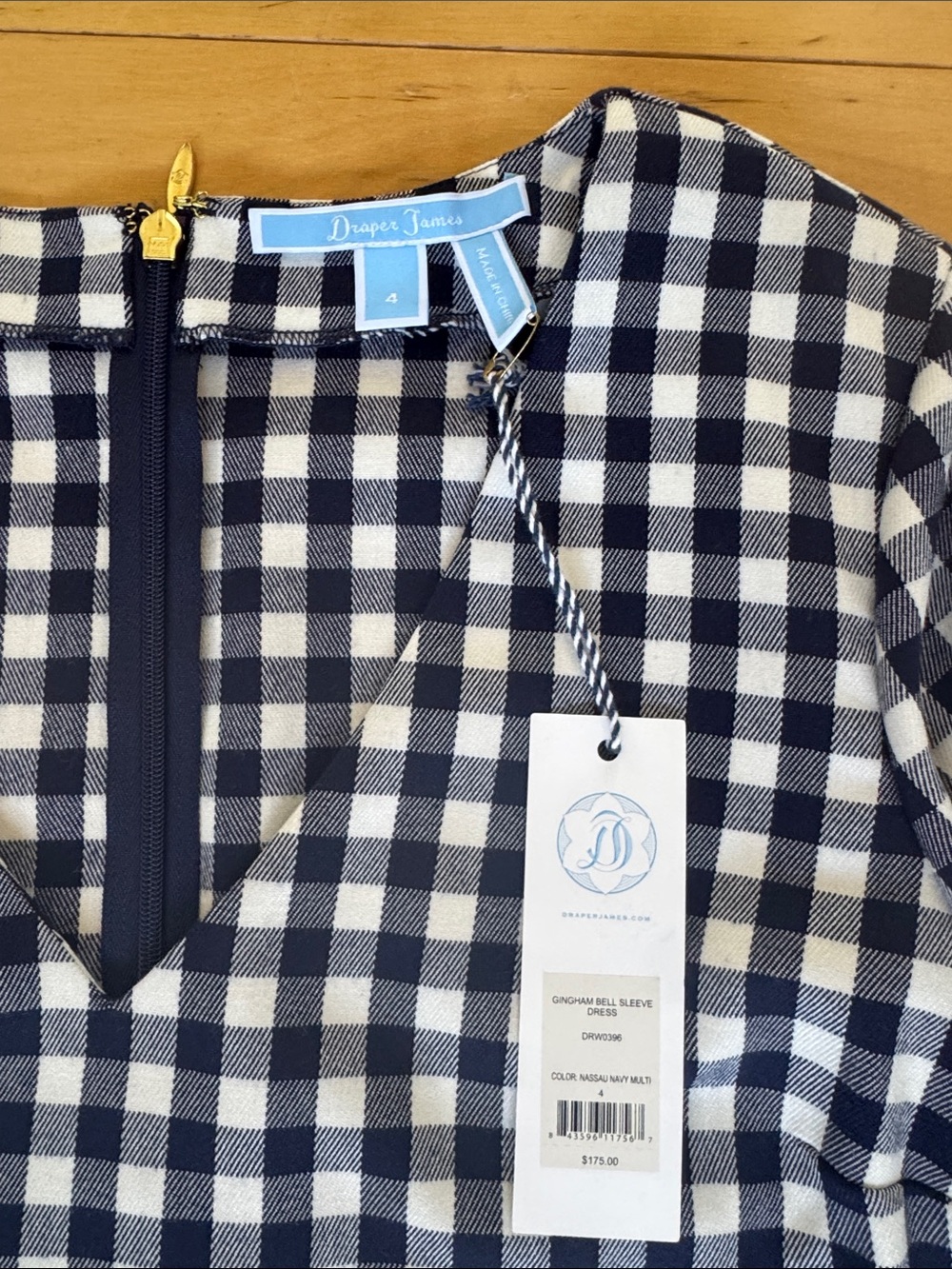 Draper James Navy and White Gingham Dress - Picture 2 of 3